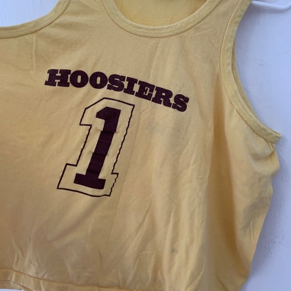 Vintage Hoosiers 1986 Movie Promo Basketball JerseyStyle HBO Tank Yellow Size XL - Picture 4 of 12